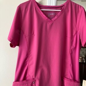Healing hands purple label pink scrub top extra large